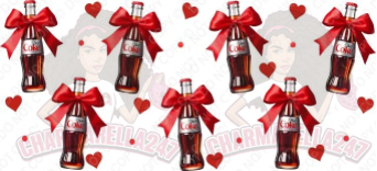 Diet Cola Glass Red Bows 16oz UVDTF Wrap