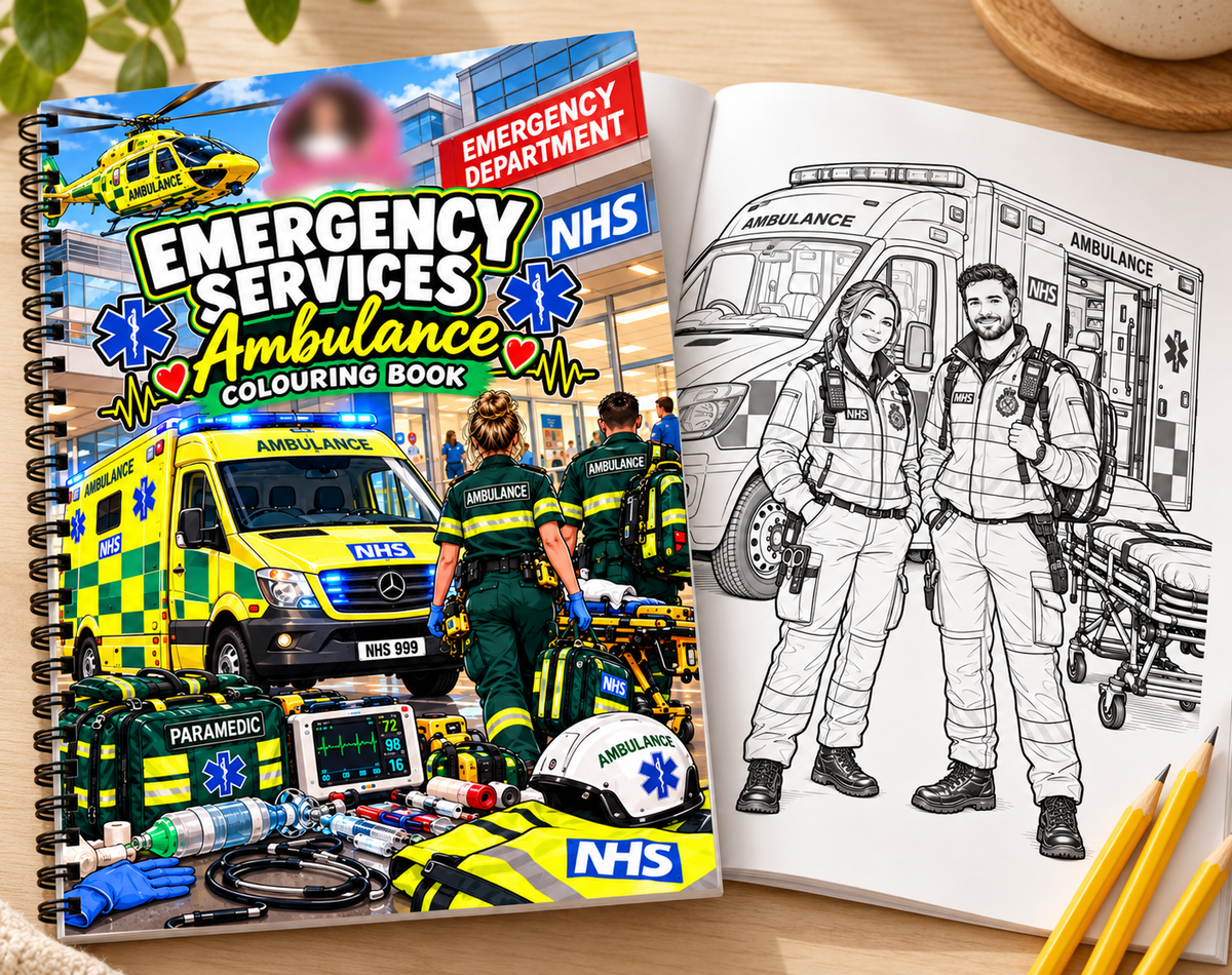 Emergency Services Ambulance Service A4 Colouring Book