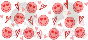 Acid Faces & Hearts 16oz UVDTF Wrap