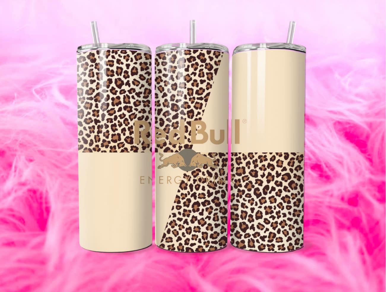 READY TO PRESS 20oz TUMBLER WRAP PRINT R BULL LEOPARD PRINT