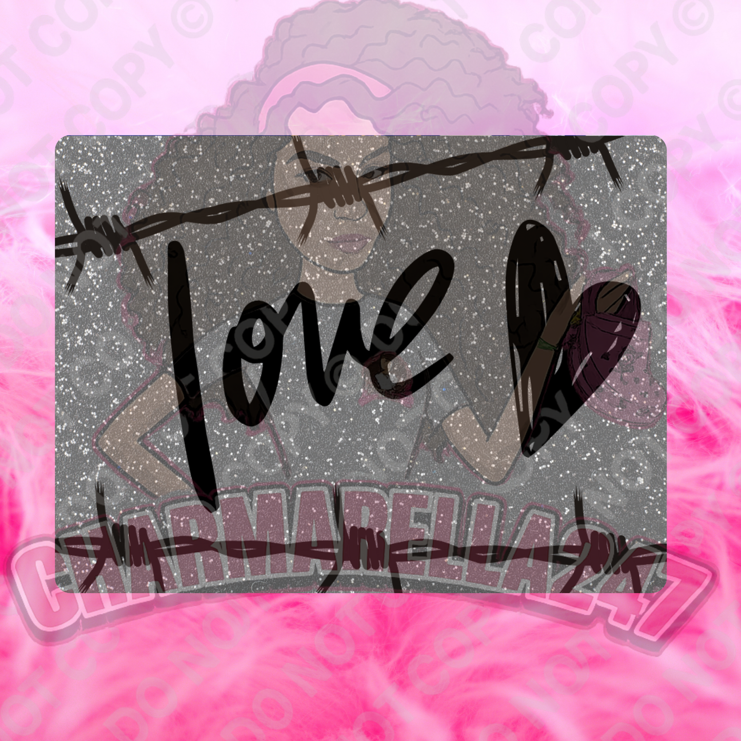 Love Silver Glitter Chopping Board