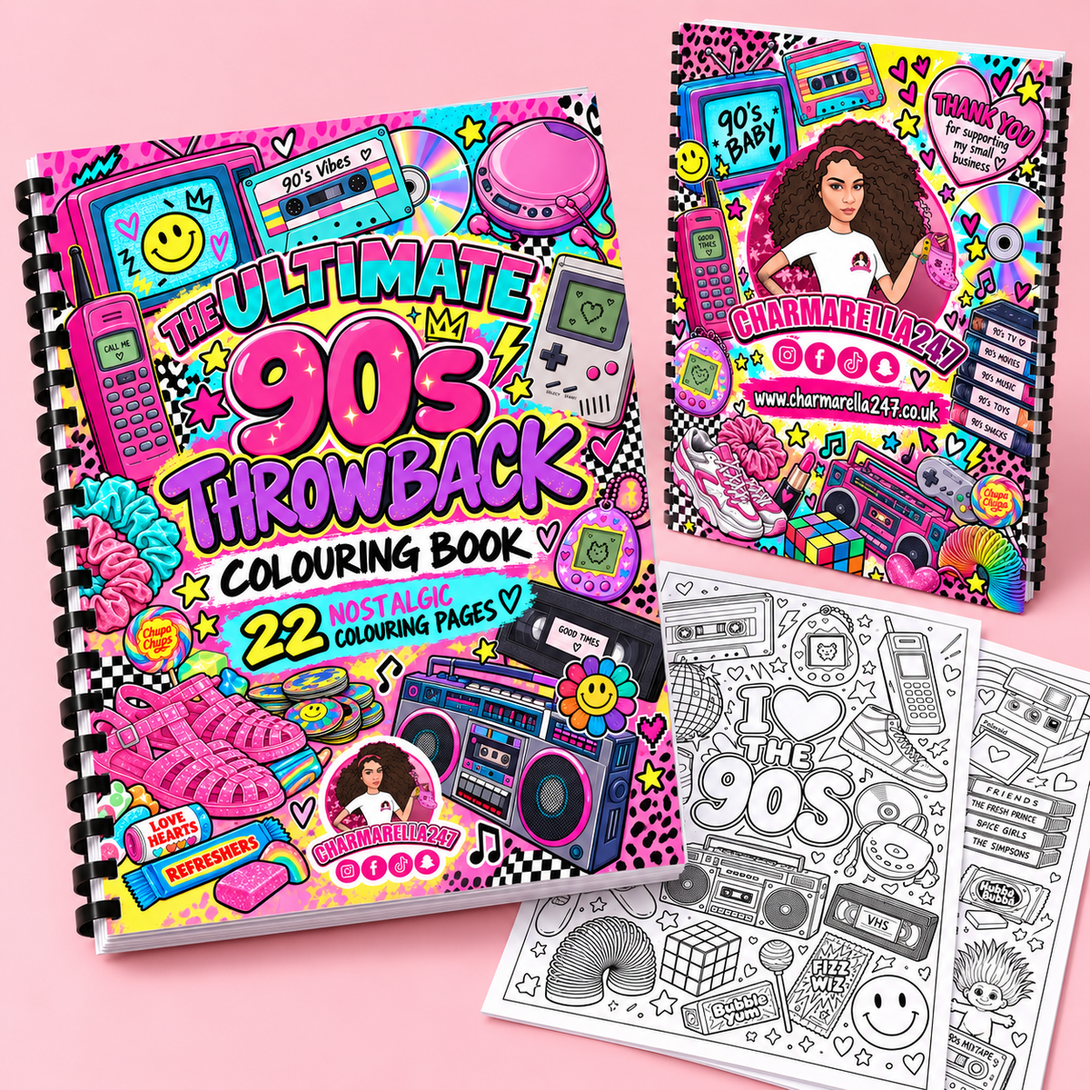 90s Nostalgia A4 Colouring Book