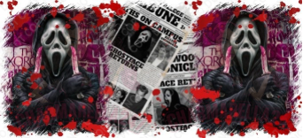 Ghostface Newspaper 16oz UVDTF Wrap