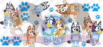 Blue-ey PawPrints 16oz UVDTF Wrap
