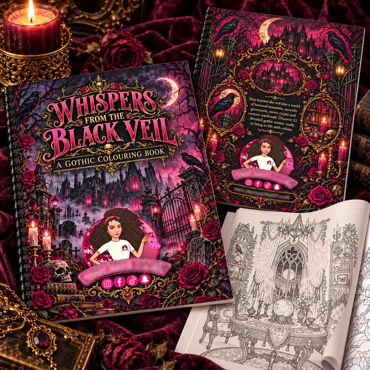 Whispers From The Black Veil Gothic A4 Colouring Book