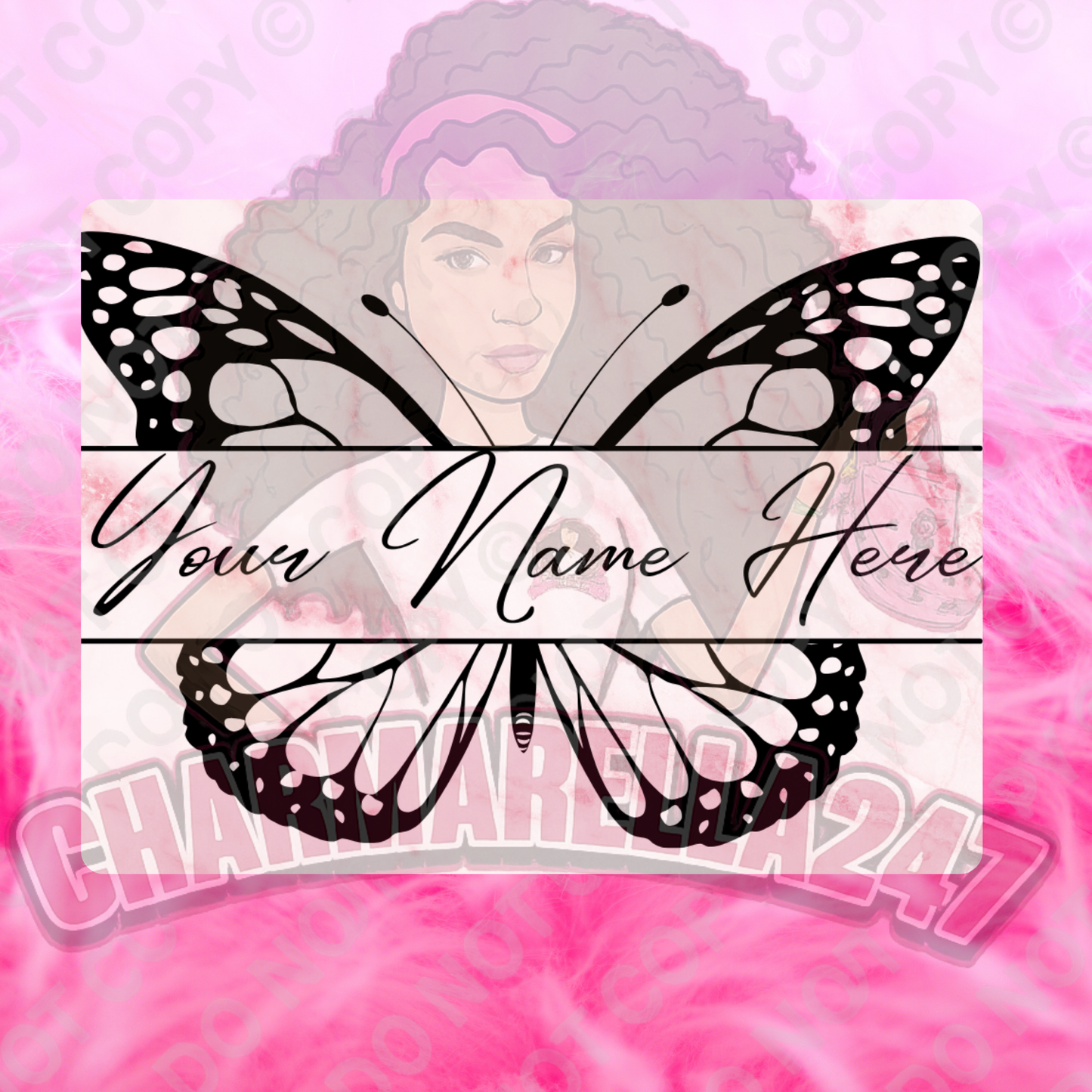 Pink & Black Butterfly Chopping Board