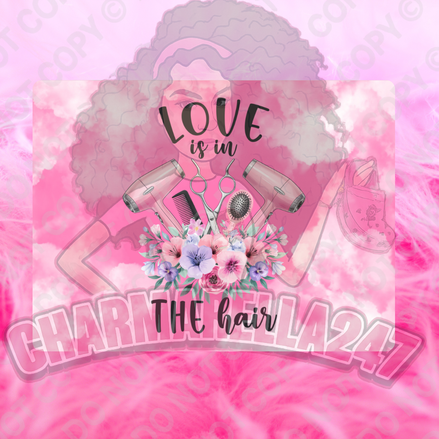 Love Is In The Hair Pink Chopping Board