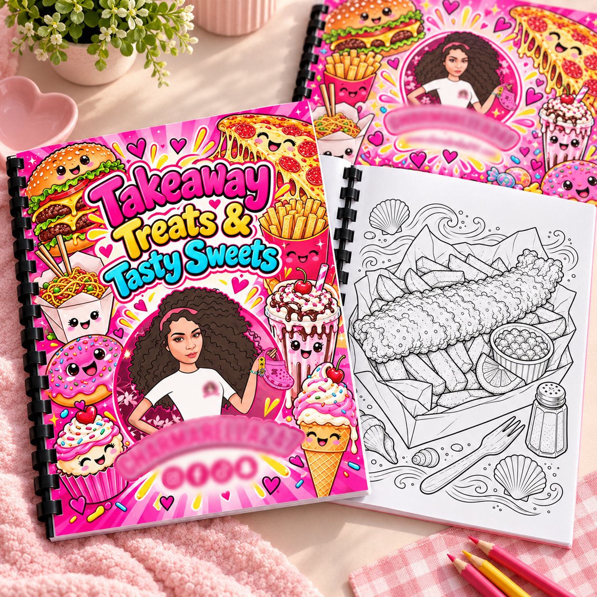 Takeaway Treats & Tasty Sweets A4 Colouring Book