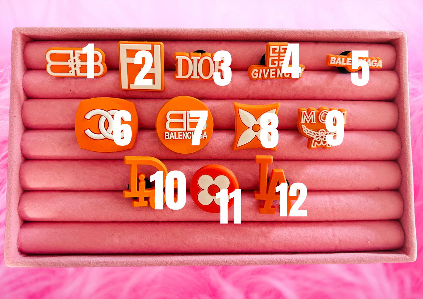 Orange & White PVC Charms