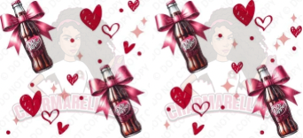 D Pepper Glass Dark Pink Bow On Bottle 16oz UVDTF Wrap