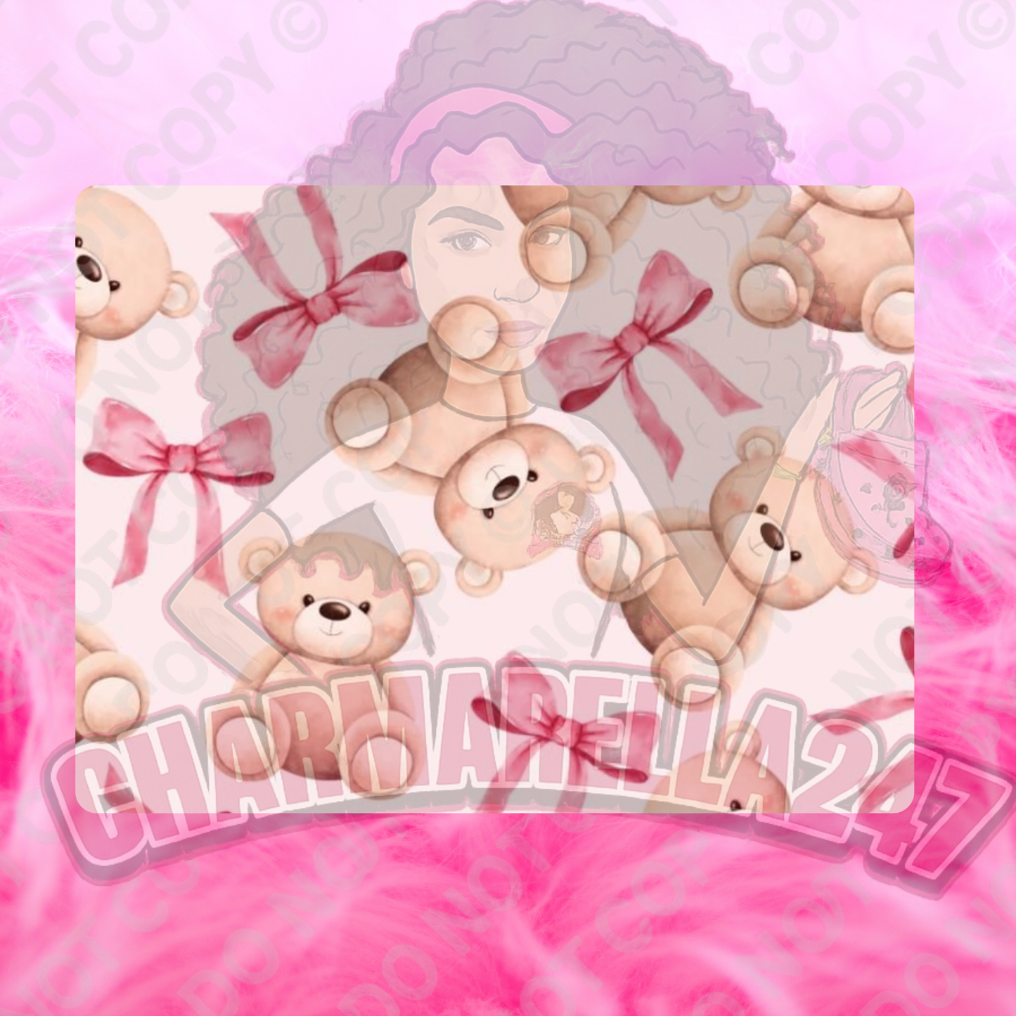 Bigger Cute Teddy & Bows Chopping Board