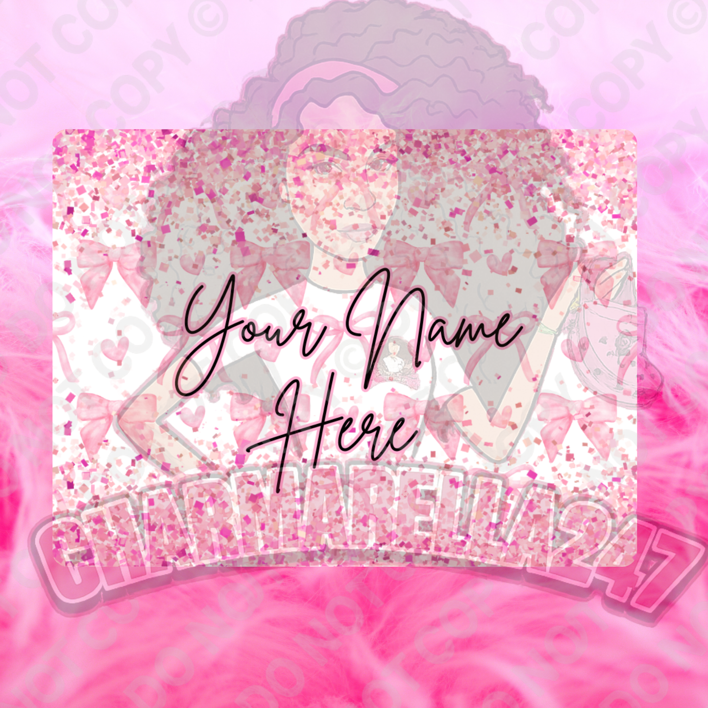 Pink Glitter Drop Chopping Board