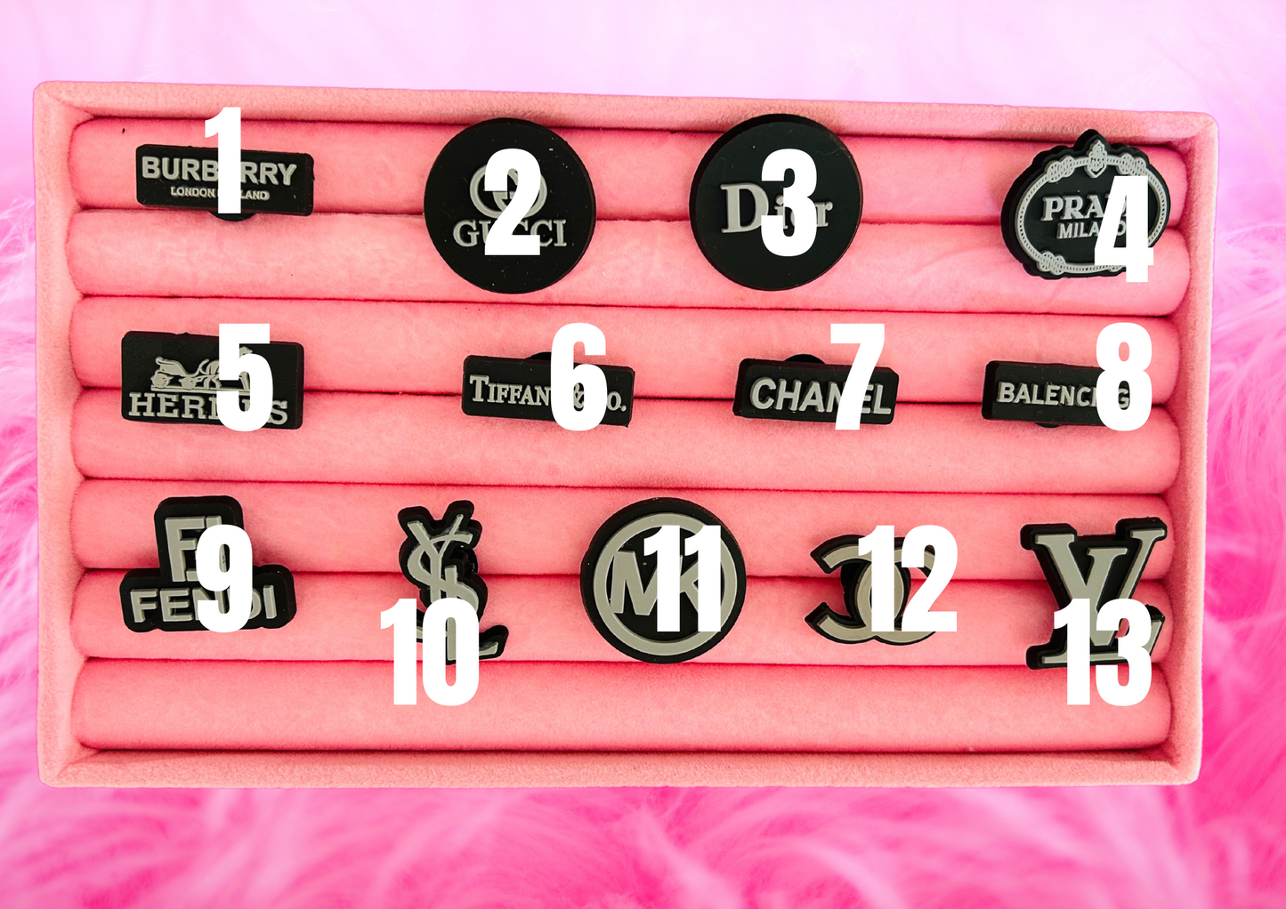 Grey & Black PVC Charms