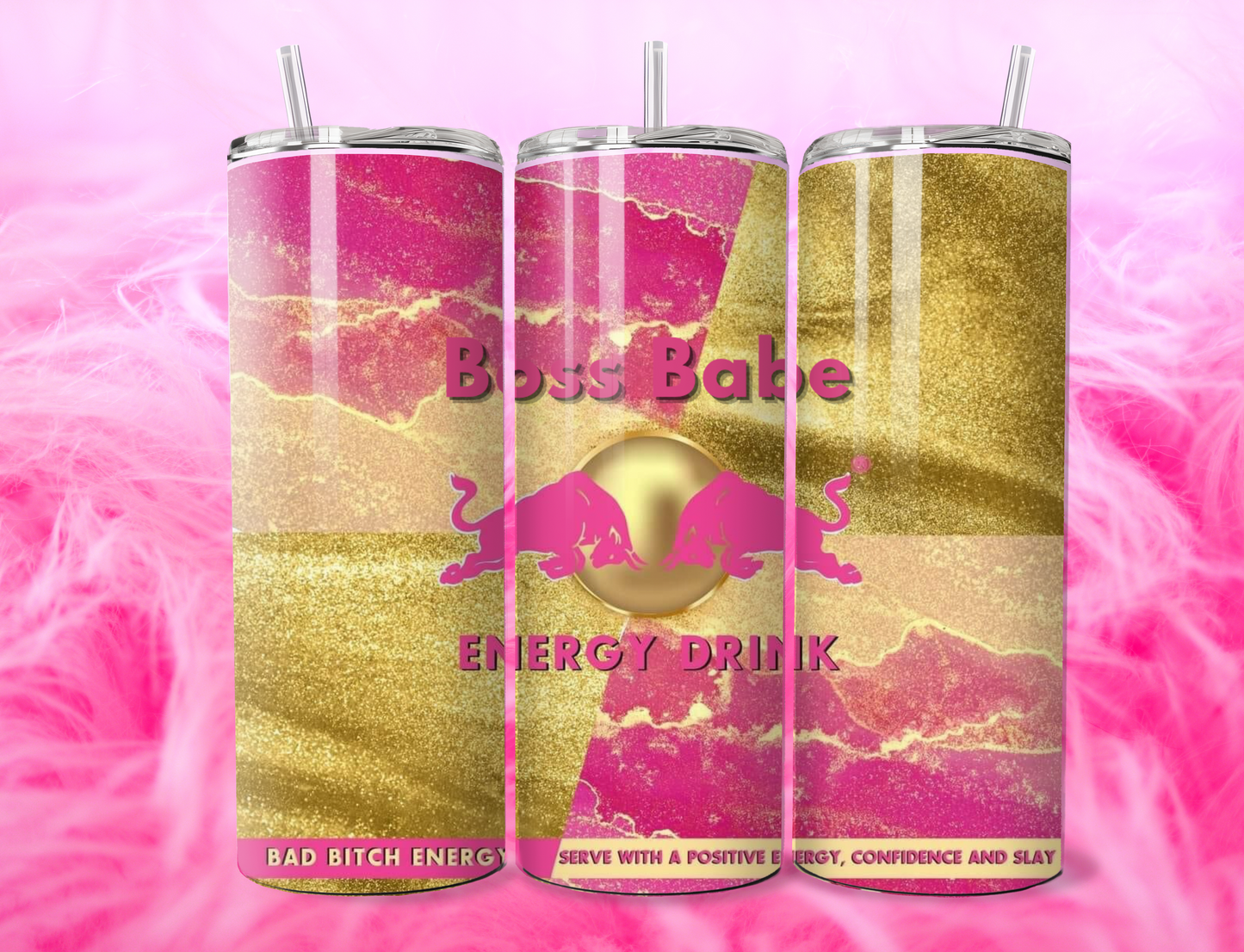 READY TO PRESS 20oz TUMBLER WRAP PRINT BOSS BABE
