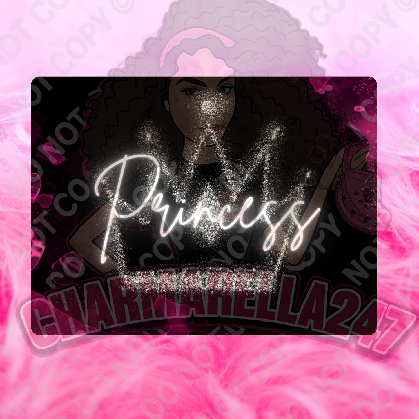 Black & Pink Princess Chopping Board
