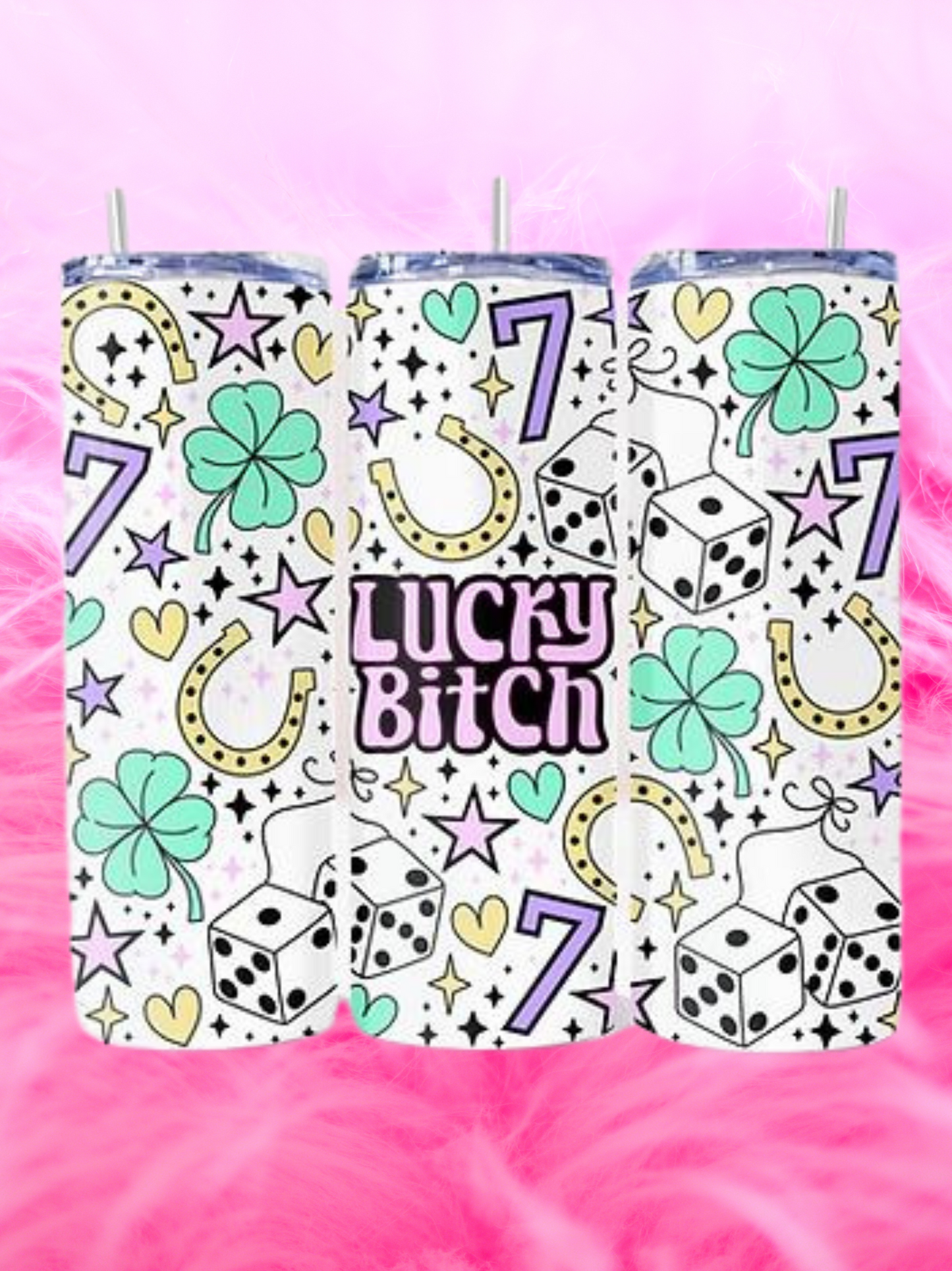 READY TO PRESS 20oz TUMBLER WRAP PRINT LUCKY B