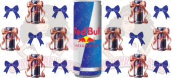 R-Bull Pink & Blue Bows 16oz UVDTF Wrap