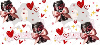 Cola Zero Can Bows 16oz UVDTF Wrap