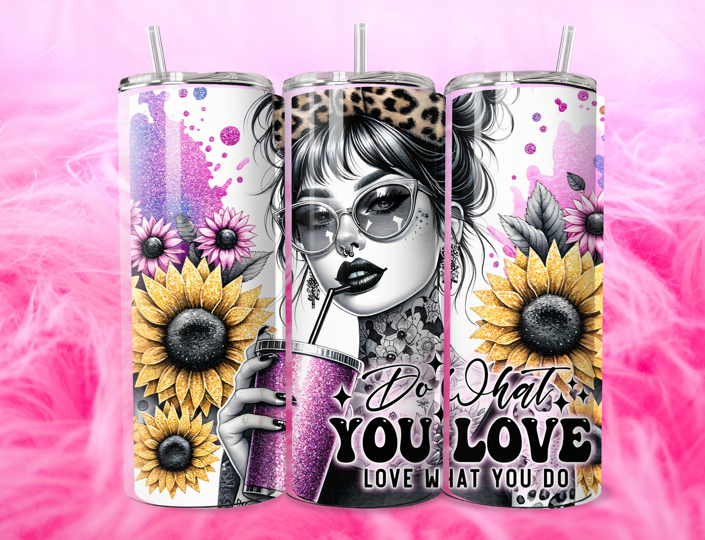 READY TO PRESS 20oz TUMBLER WRAP PRINT DO WHAT YOU LOVE LOVE WHAT YOU DO