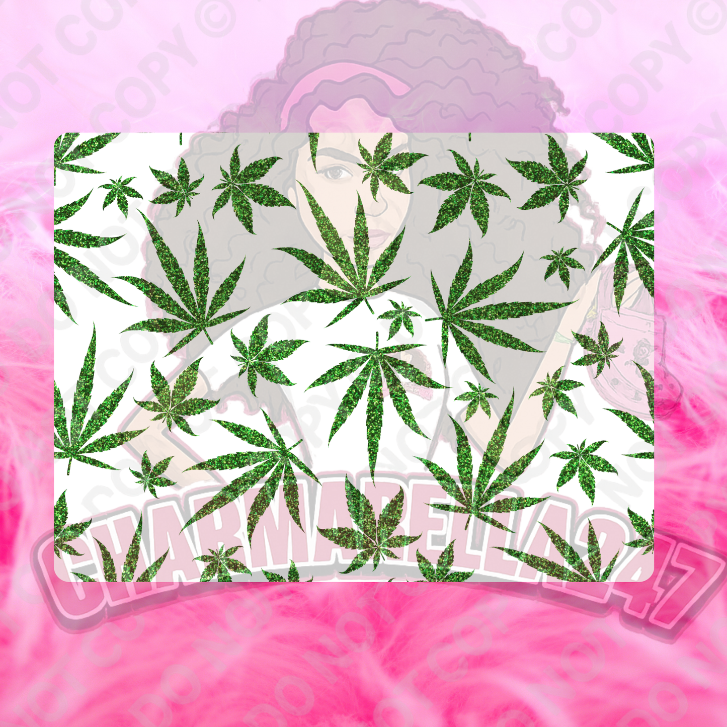 Green Leaf Glitter Chopping Board