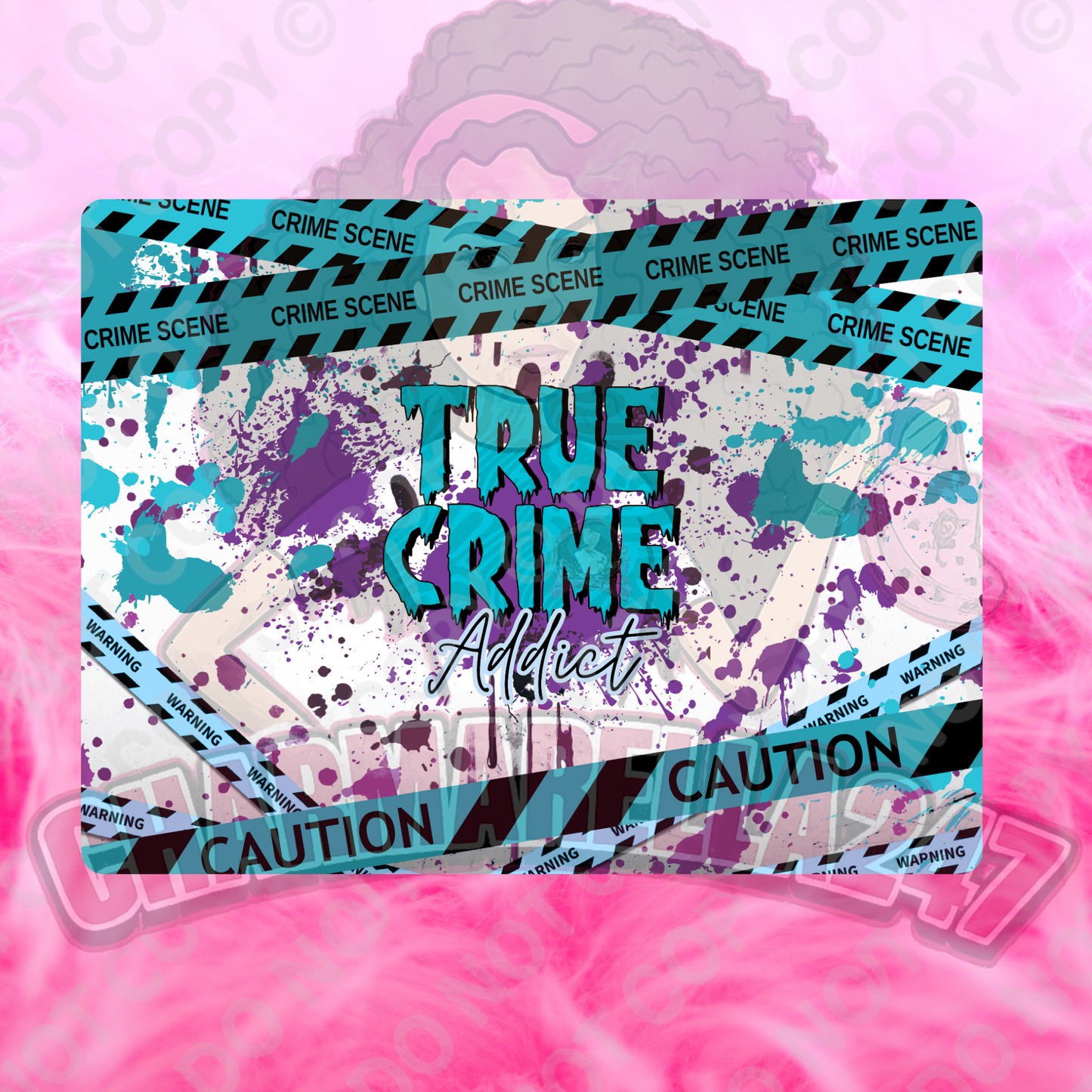 True Crime Addict Blue Chopping Board