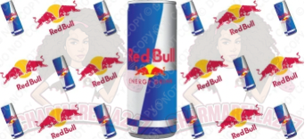 R-Bull Big & Small Cans 16oz UVDTF Wrap
