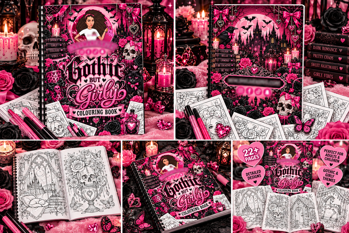 Gothic But Girly A4 Colouring Book