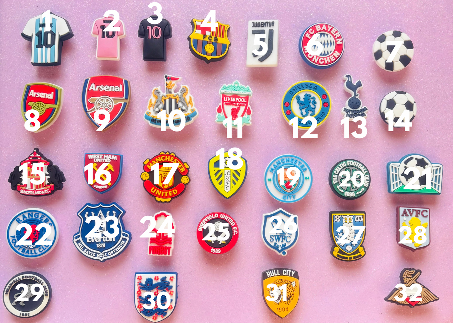 FOOTBALL/SOCCER PVC Charms