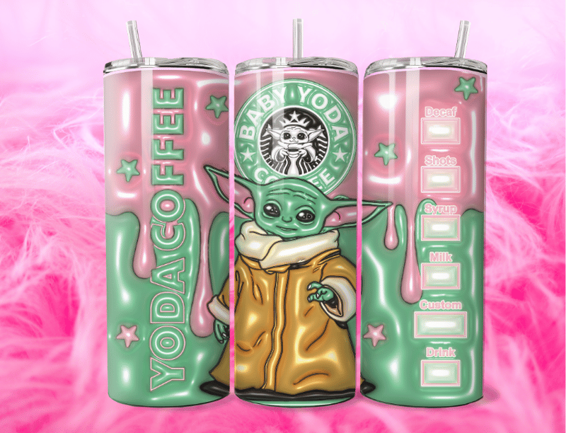 READY TO PRESS 20oz TUMBLER WRAP PRINT - Baby-Yoda