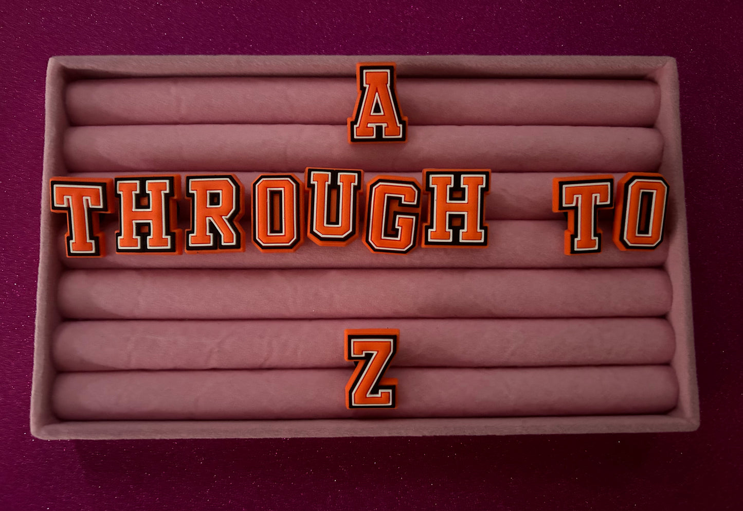 Orange Alphabet Letter PVC Charms