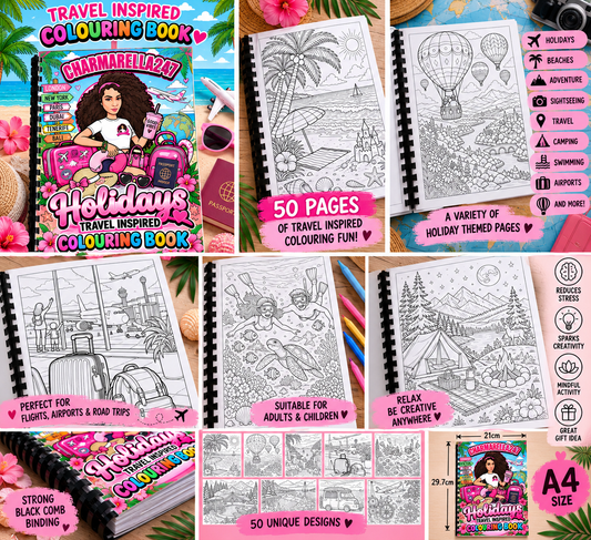 Holidays & Travel A4 Colouring Book