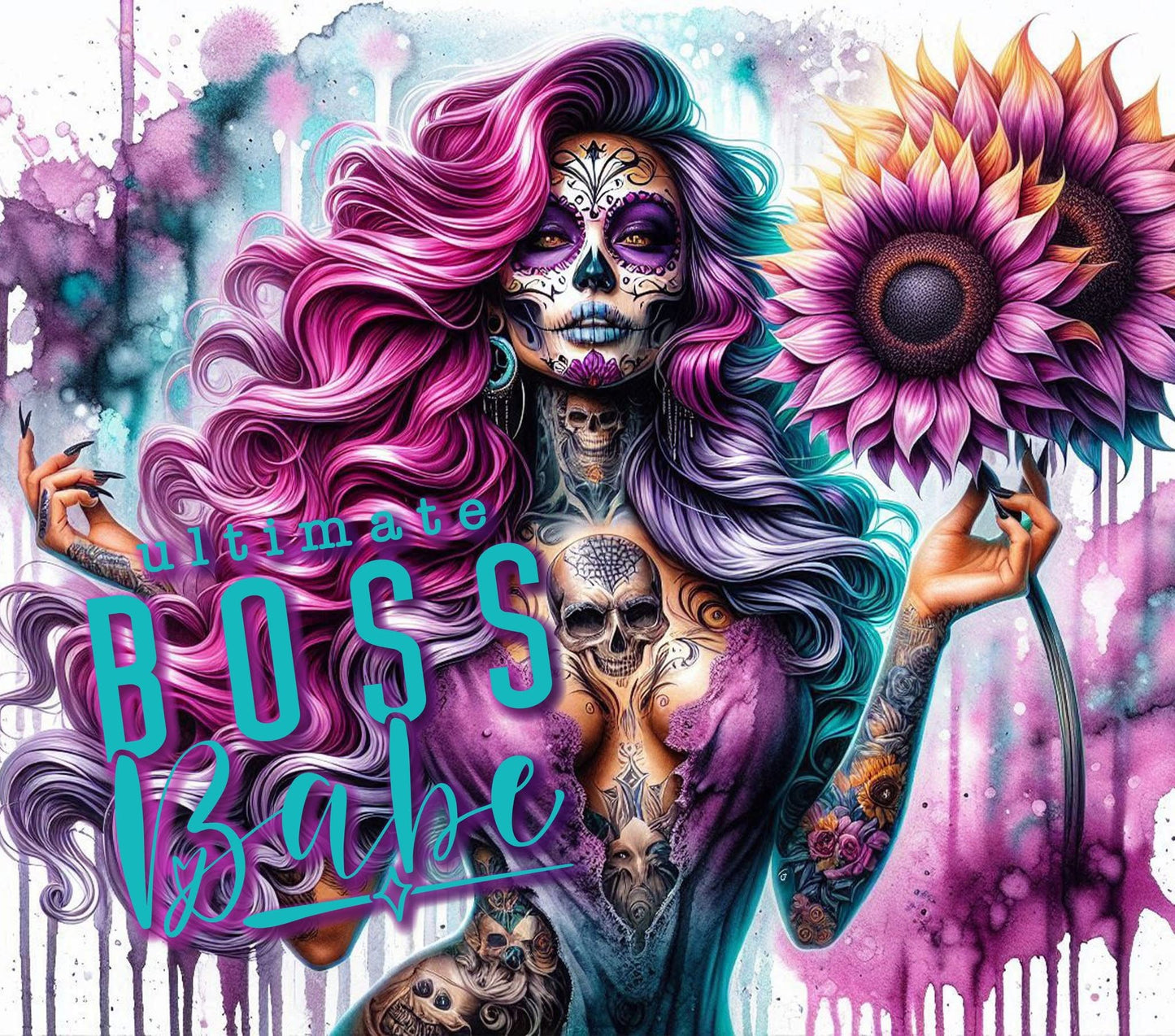 READY TO PRESS 20oz TUMBLER WRAP PRINT BADDIR BOSS BABE