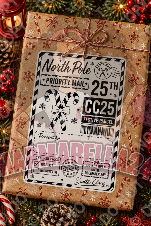 Personalised Christmas Festive 4x6 Parcel Labels – Pack of 10