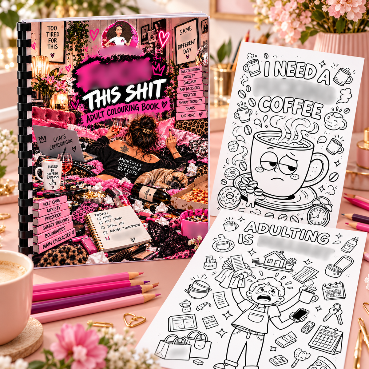 Funny Adult Chaos Sweary A4 Colouring Book