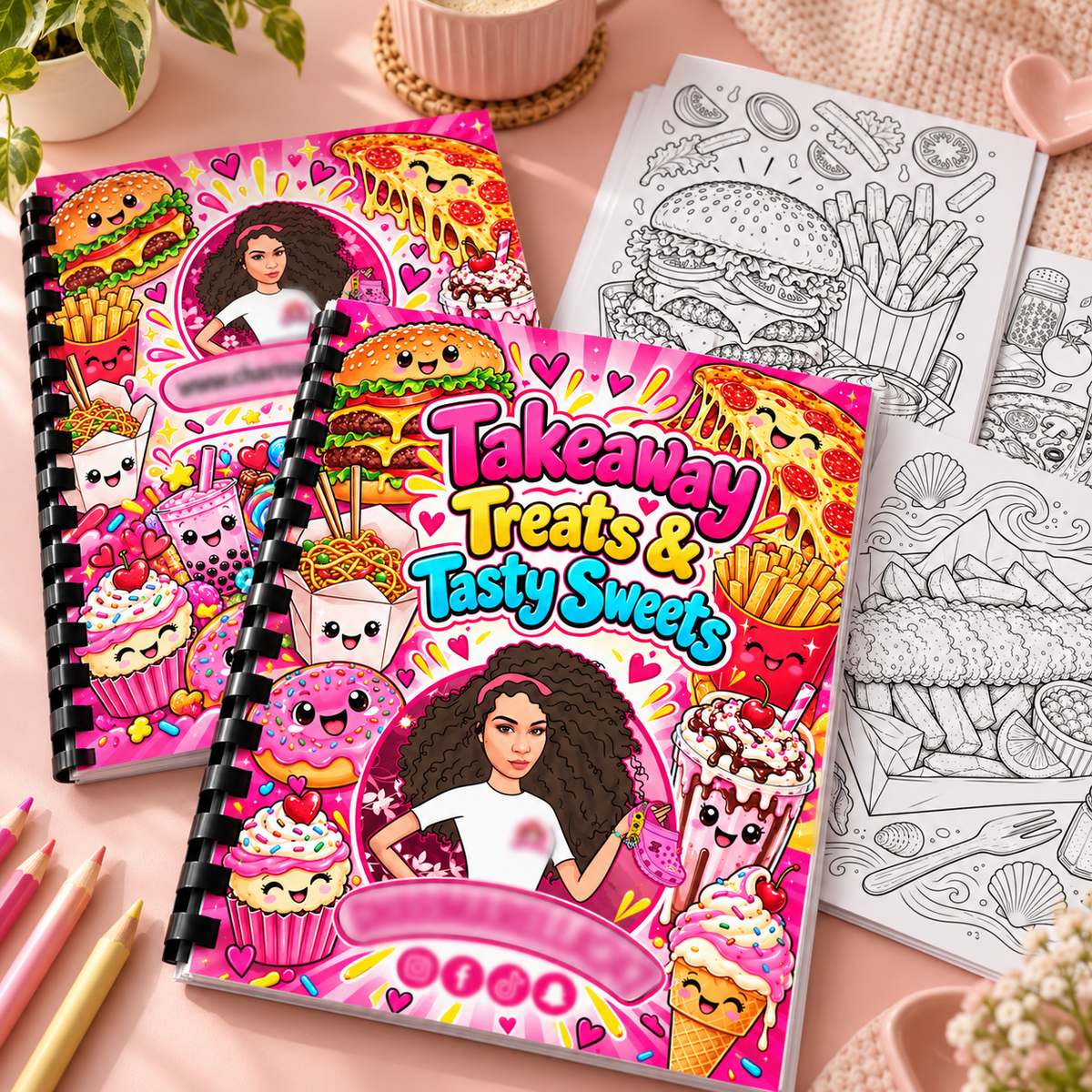 Takeaway Treats & Tasty Sweets A4 Colouring Book