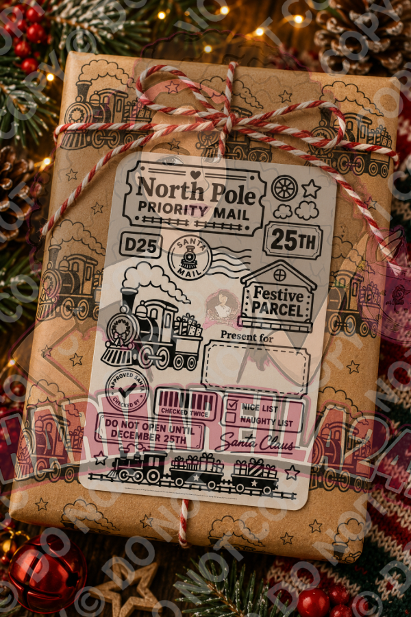 Personalised Christmas Festive 4x6 Parcel Labels – Pack of 10