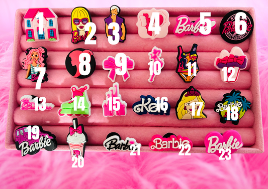 Pink B@rbie PVC Charms