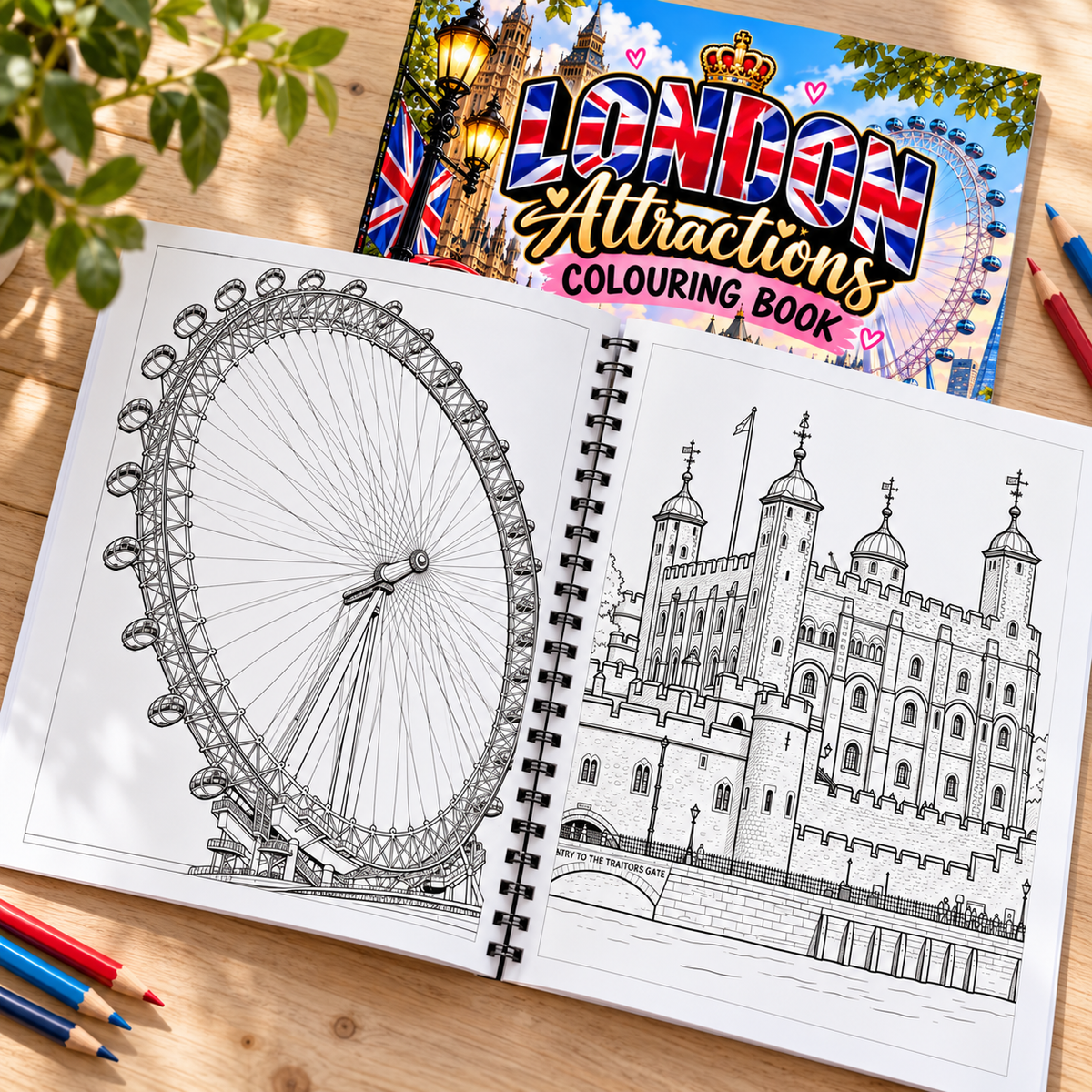 London Attractions A4 Colouring Book