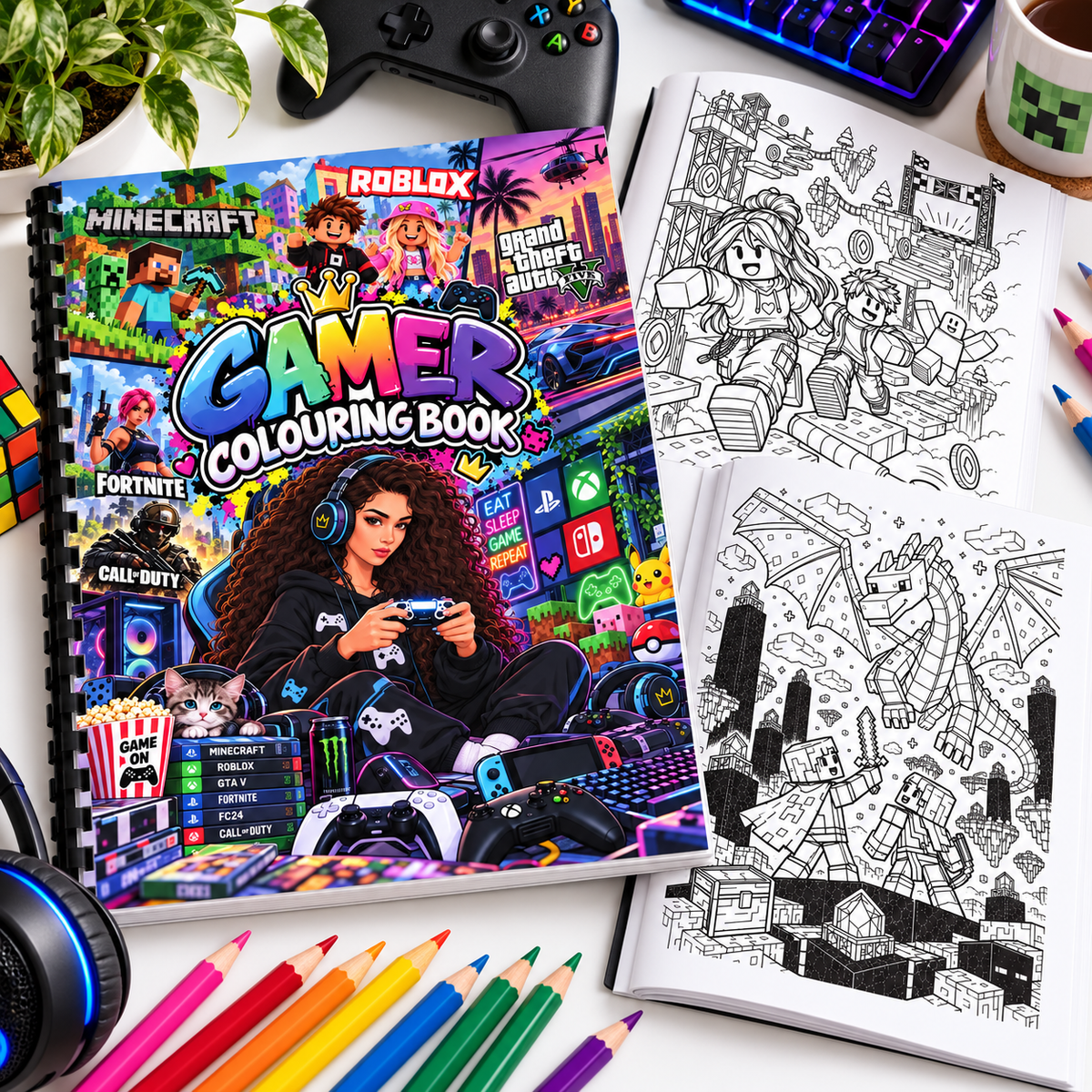 Gamer-Gaming A4 Colouring Book