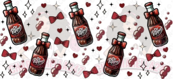 Dr Pep Little Bow Bottles 16oz UVDTF Wrap