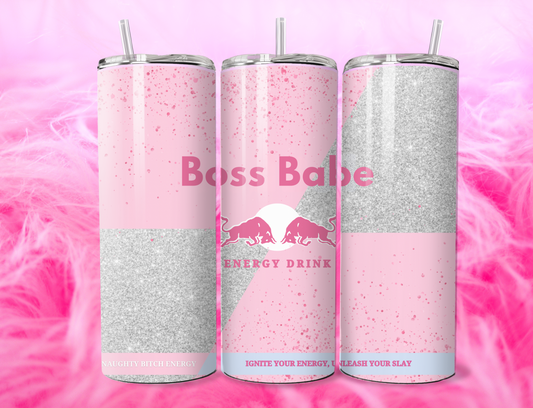 READY TO PRESS 20oz TUMBLER WRAP PRINT BOSS BABE
