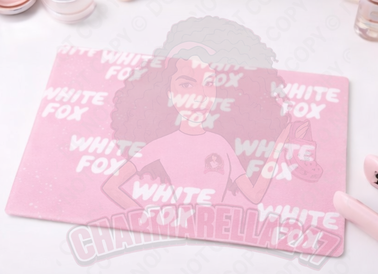 White- Fox Pink & White Chopping Board