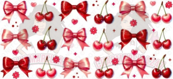 Red & Pink Bows & Cherries 16oz UVDTF Wrap