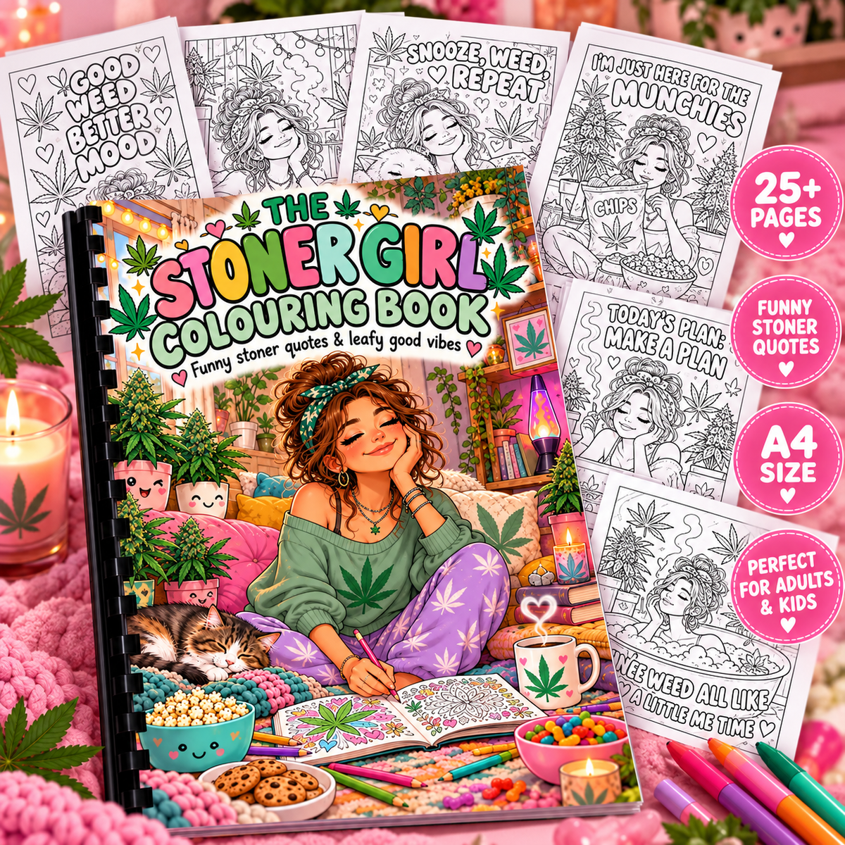 Stoner Girl A4 Colouring Book