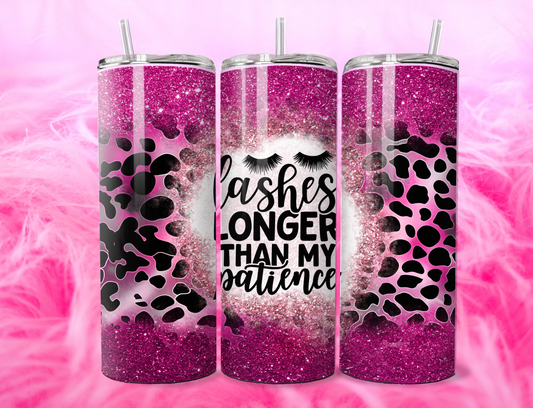 READY TO PRESS 20oz TUMBLER WRAP PRINT LASHES LONGER THAN MY PATIENCE