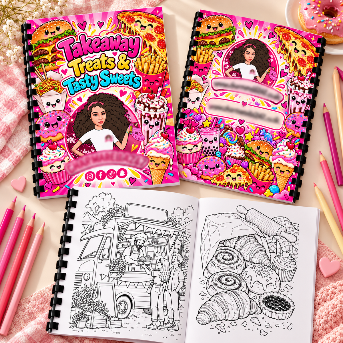 Takeaway Treats & Tasty Sweets A4 Colouring Book