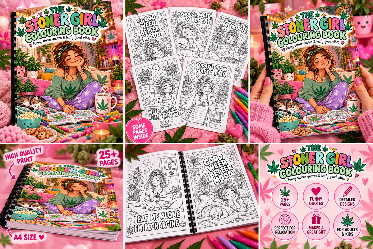 Stoner Girl A4 Colouring Book