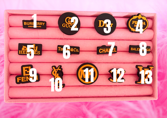 Orange & Black PVC Charms