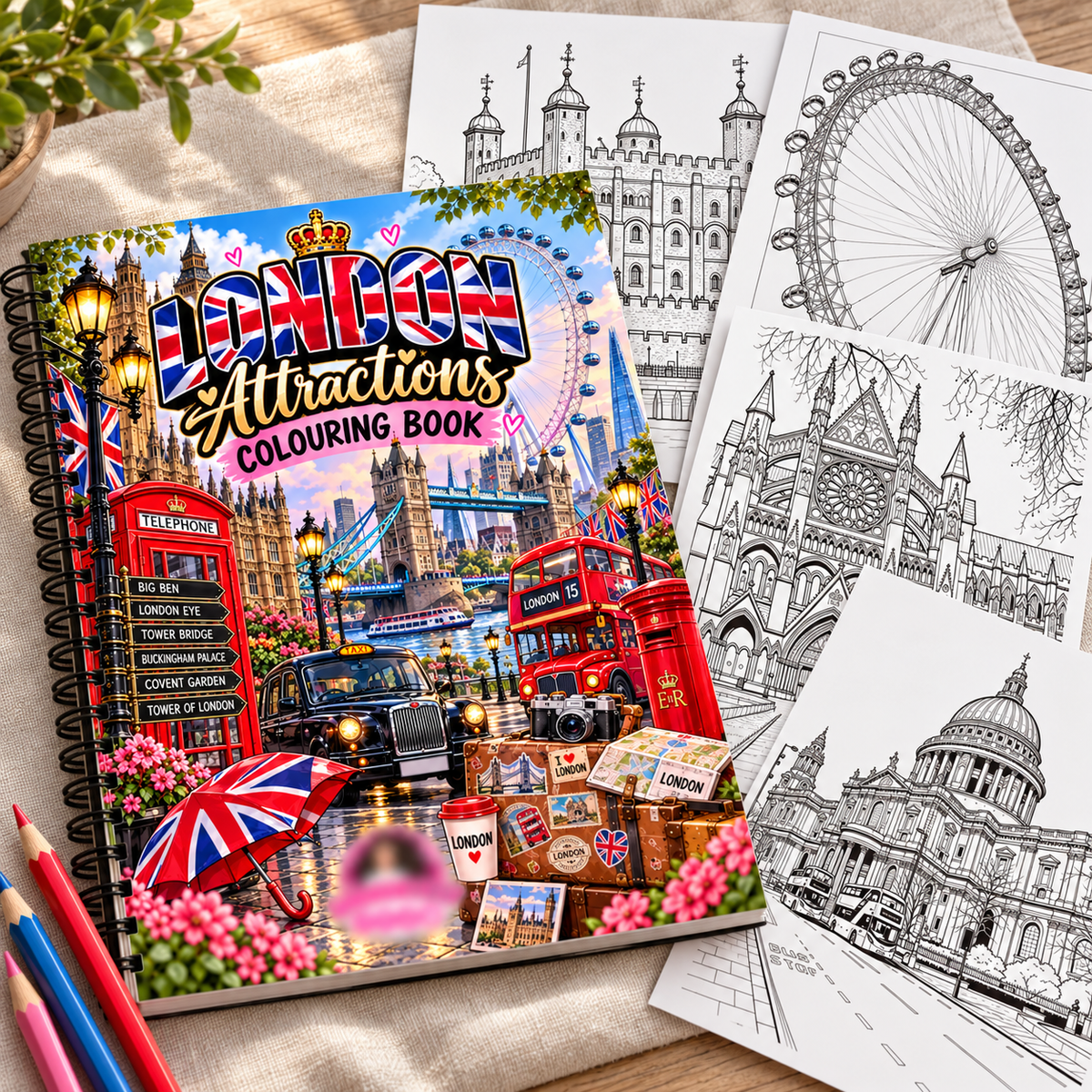 London Attractions A4 Colouring Book