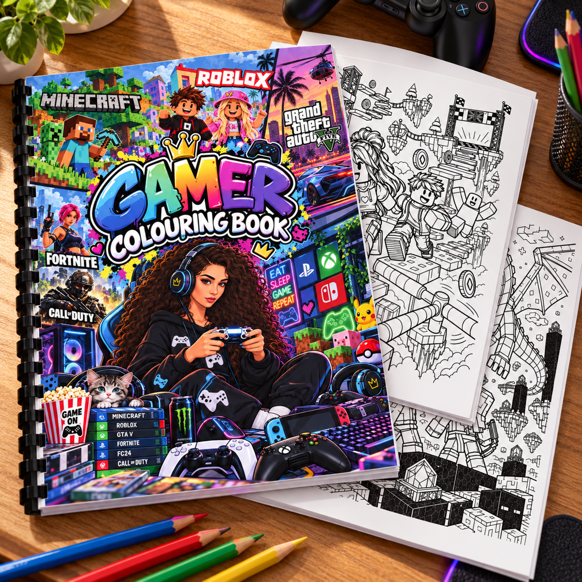 Gamer-Gaming A4 Colouring Book